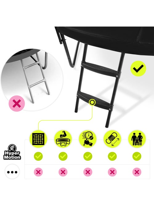 Trampolim gigante 487 cm com escada e rede – jardim e exterior - Kiabi