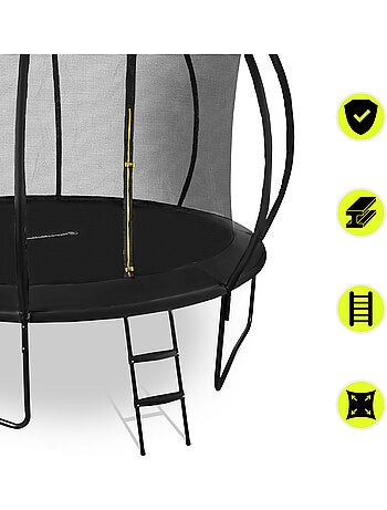 Trampolim infantil 244 cm com escada e rede – jardim e interior