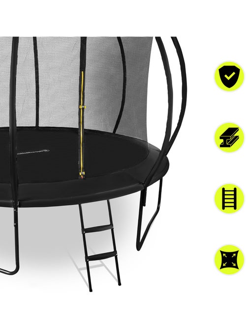 Trampolim infantil 244 cm com escada e rede – jardim e interior - Kiabi