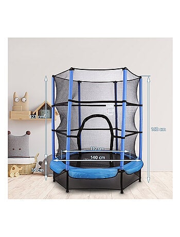 Trampolim infantil hypermotion 140 cm com rede de segurança para crianças dos 3 aos 6 anos