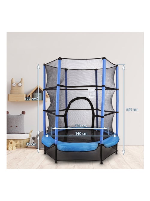 Trampolim infantil hypermotion 140 cm com rede de segurança para crianças dos 3 aos 6 anos - Kiabi