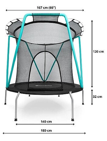Trampolim infantil hypermotion 167 cm – tamanho grande com rede de segurança