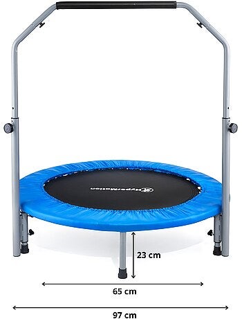 Trampolim interior dobrável 97 cm com barra de apoio – hypermotion