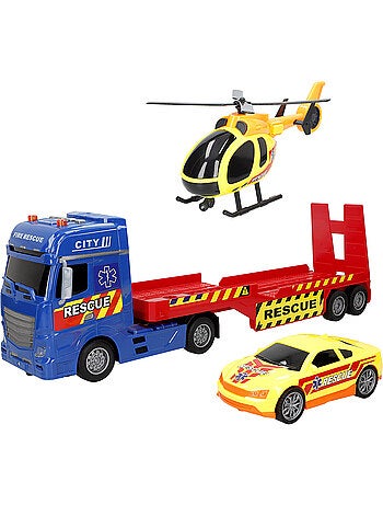 Transportador de veículos de salvamento por fricção com luz e som 1:12 speed & go