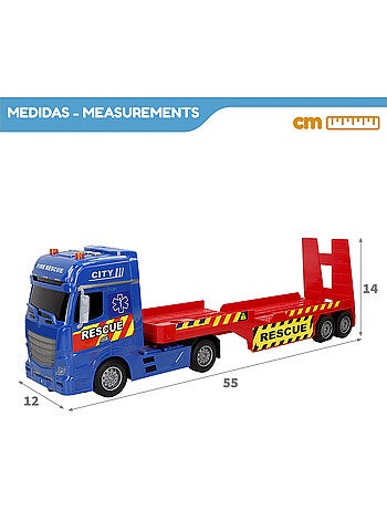 Transportador de veículos de salvamento por fricção com luz e som 1:12 speed & go