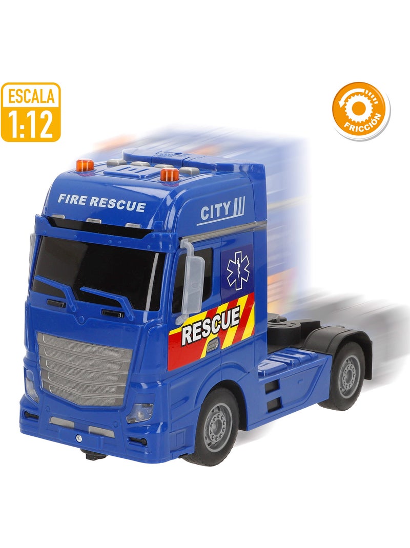 Transportador de veículos de salvamento por fricção com luz e som 1:12 speed & go N/D - Kiabi