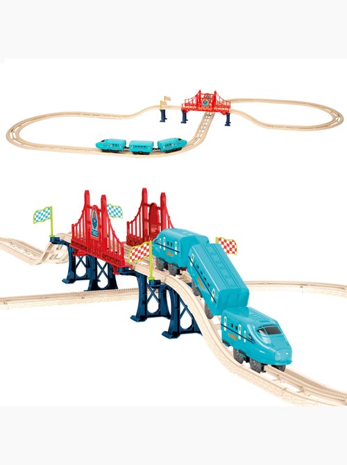 Trem elétrico de brinquedo com 43 peças e som speed & go - Kiabi Trem elétrico de brinquedo com 43 peças e som speed & go - Kiabi
