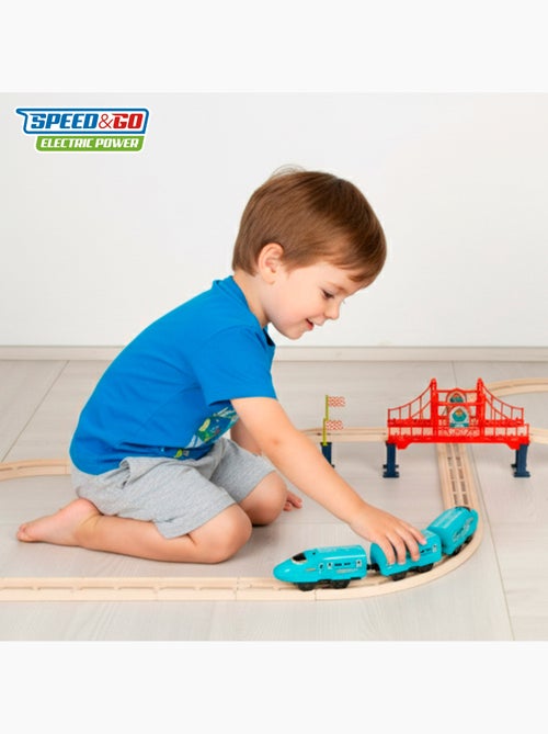 Trem elétrico de brinquedo com 43 peças e som speed & go - Kiabi Trem elétrico de brinquedo com 43 peças e som speed & go - Kiabi