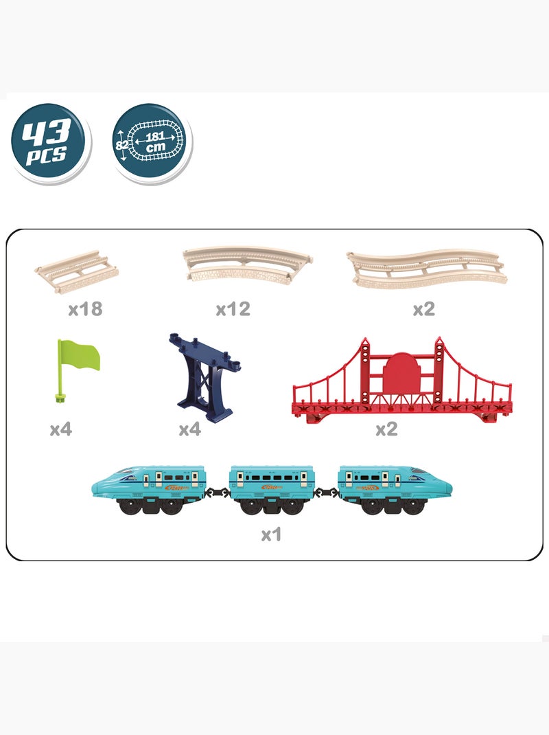 Trem elétrico de brinquedo com 43 peças e som speed & go N/D - Kiabi