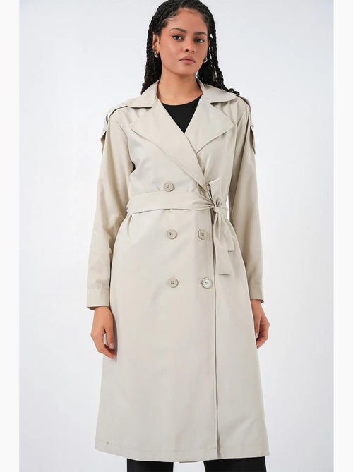 Trench coat comprido acolchoado de trespasse duplo bdart - Kiabi Trench coat comprido acolchoado de trespasse duplo bdart - Kiabi