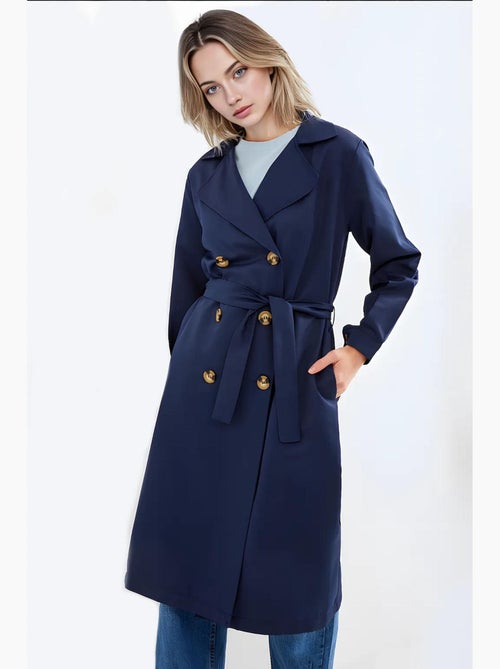 Trench coat comprido com cinto bdart - Kiabi Trench coat comprido com cinto bdart - Kiabi