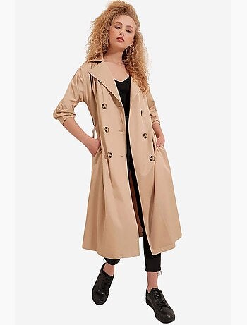 Trench coat comprido com cinto bdart
