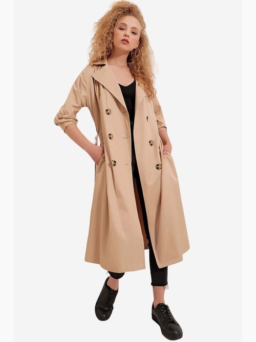 Trench coat comprido com cinto bdart - Kiabi Trench coat comprido com cinto bdart - Kiabi