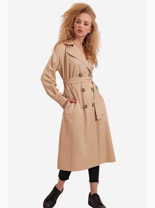 Trench coat comprido com cinto bdart - Kiabi Trench coat comprido com cinto bdart - Kiabi