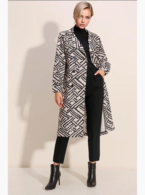Trench coat comprido com cinto bdart - Kiabi