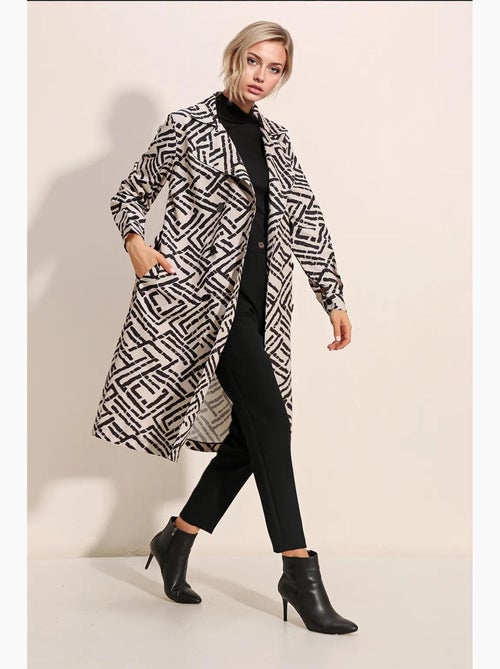Trench coat comprido com cinto bdart - Kiabi