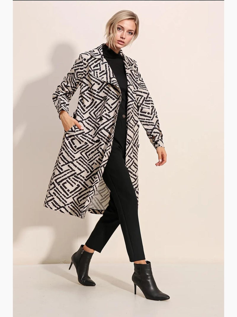 Trench coat comprido com cinto bdart Branco - Kiabi