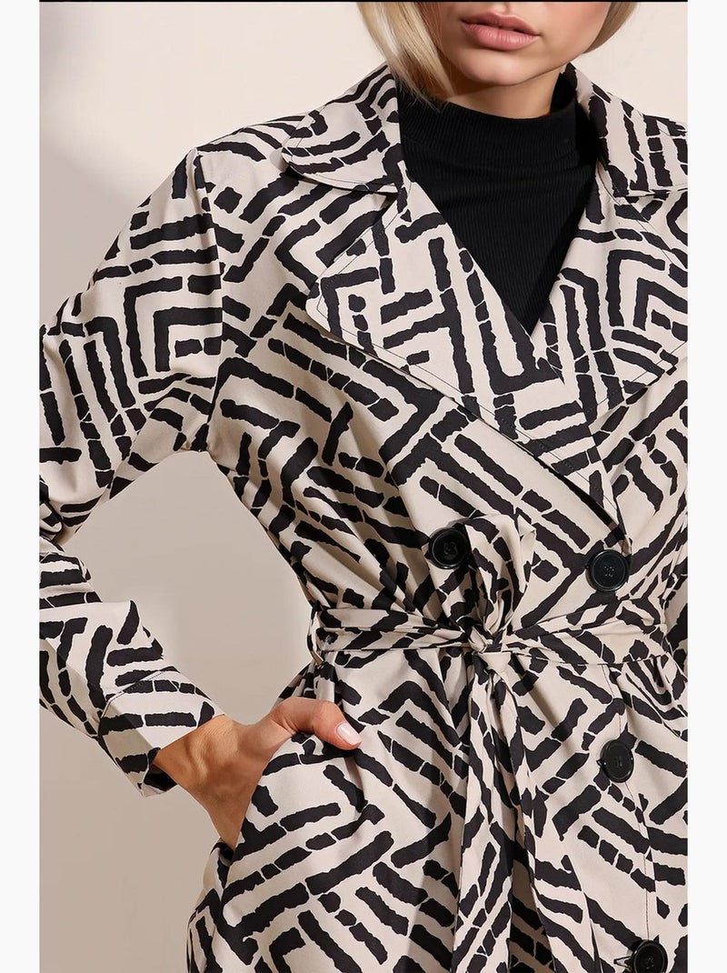 Trench coat comprido com cinto bdart Branco - Kiabi