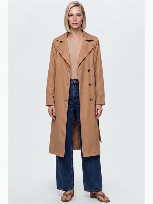 Trench coat comprido com cinto bdart - Kiabi Trench coat comprido com cinto bdart - Kiabi