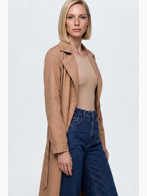 Trench coat comprido com cinto bdart - Kiabi Trench coat comprido com cinto bdart - Kiabi