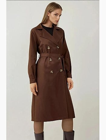 Trench coat comprido com cinto bdart