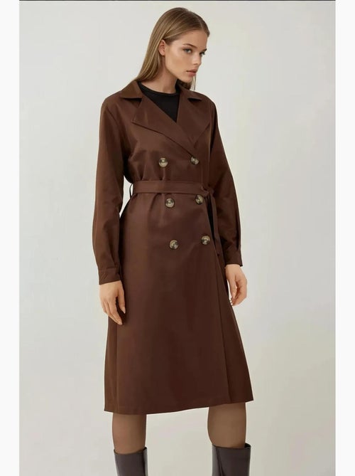 Trench coat comprido com cinto bdart - Kiabi Trench coat comprido com cinto bdart - Kiabi