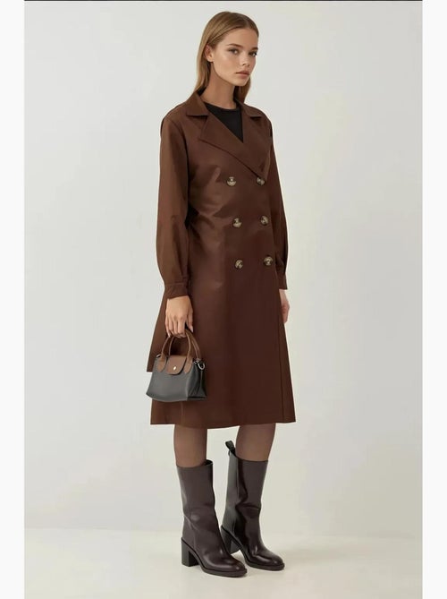 Trench coat comprido com cinto bdart - Kiabi Trench coat comprido com cinto bdart - Kiabi