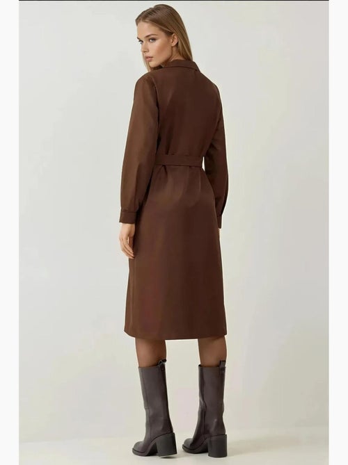 Trench coat comprido com cinto bdart - Kiabi Trench coat comprido com cinto bdart - Kiabi