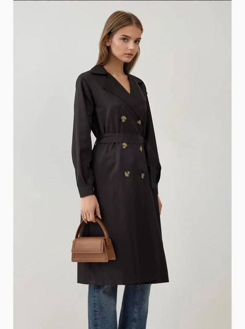 Trench coat comprido com cinto bdart - Kiabi Trench coat comprido com cinto bdart - Kiabi