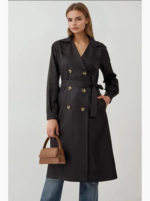 Trench coat comprido com cinto bdart - Kiabi Trench coat comprido com cinto bdart - Kiabi