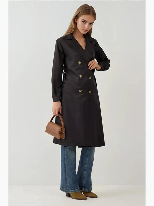 Trench coat comprido com cinto bdart - Kiabi Trench coat comprido com cinto bdart - Kiabi