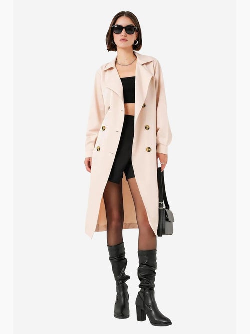 Trench coat comprido com cinto bdart - Kiabi Trench coat comprido com cinto bdart - Kiabi