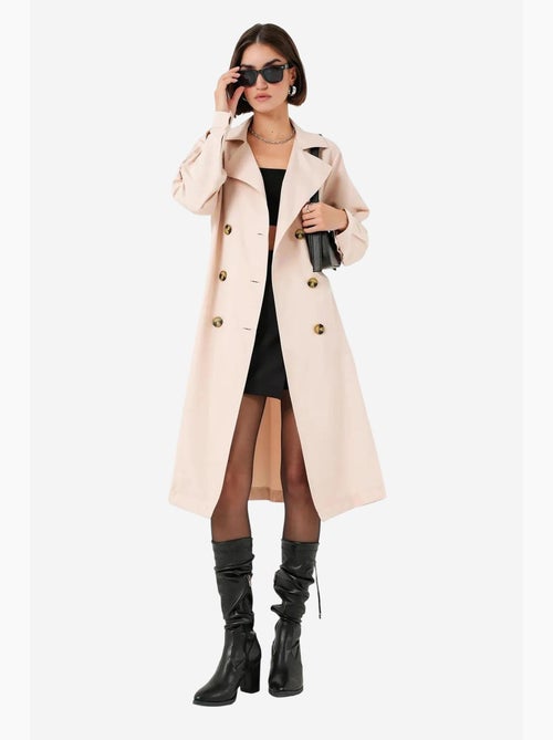 Trench coat comprido com cinto bdart - Kiabi Trench coat comprido com cinto bdart - Kiabi