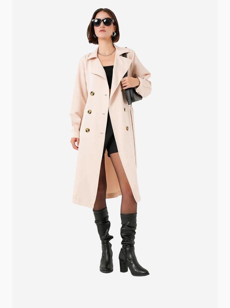 Trench coat comprido com cinto bdart Rosa velho - Kiabi