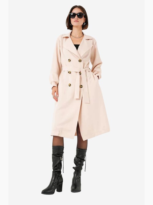 Trench coat comprido com cinto bdart - Kiabi Trench coat comprido com cinto bdart - Kiabi