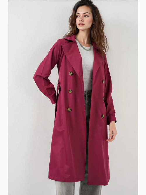 Trench coat comprido com cinto bdart - Kiabi Trench coat comprido com cinto bdart - Kiabi