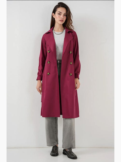Trench coat comprido com cinto bdart - Kiabi Trench coat comprido com cinto bdart - Kiabi