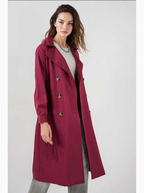 Trench coat comprido com cinto bdart - Kiabi Trench coat comprido com cinto bdart - Kiabi
