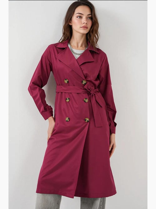 Trench coat comprido com cinto bdart - Kiabi Trench coat comprido com cinto bdart - Kiabi