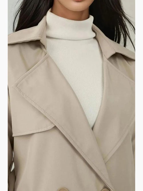 Trench coat comprido com cinto e manga comprida bdart - Kiabi Trench coat comprido com cinto e manga comprida bdart - Kiabi