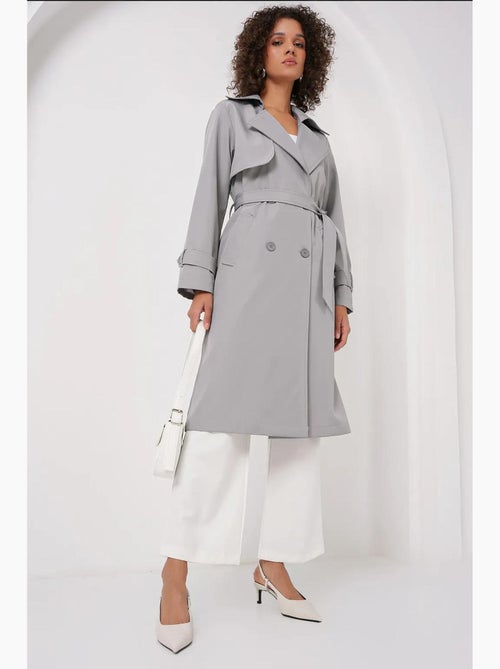 Trench coat comprido com cinto e manga comprida bdart - Kiabi Trench coat comprido com cinto e manga comprida bdart - Kiabi