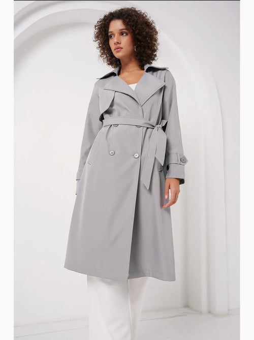 Trench coat comprido com cinto e manga comprida bdart - Kiabi Trench coat comprido com cinto e manga comprida bdart - Kiabi