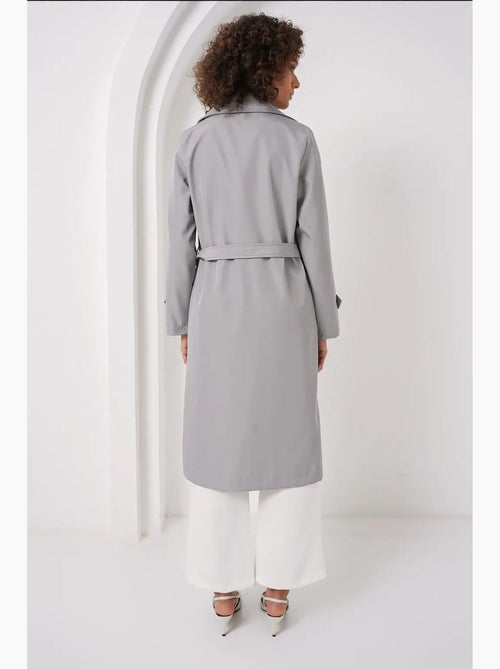 Trench coat comprido com cinto e manga comprida bdart - Kiabi Trench coat comprido com cinto e manga comprida bdart - Kiabi