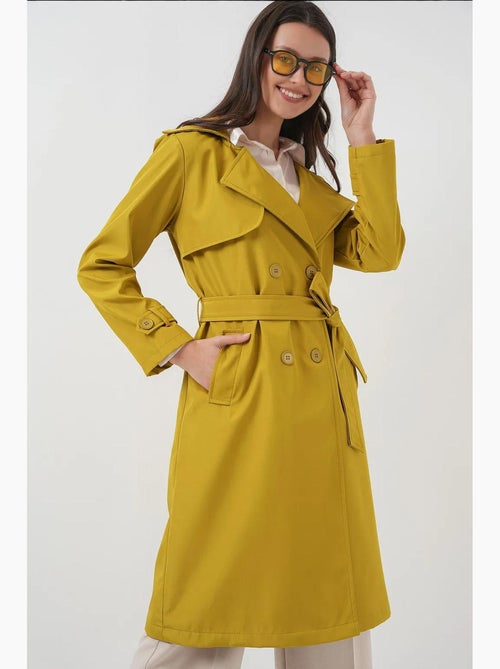 Trench coat comprido com cinto e manga comprida bdart - Kiabi Trench coat comprido com cinto e manga comprida bdart - Kiabi