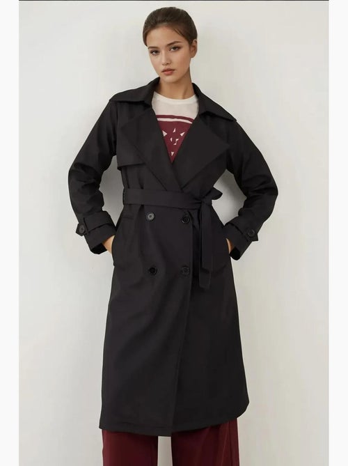 Trench coat comprido com cinto e manga comprida bdart - Kiabi Trench coat comprido com cinto e manga comprida bdart - Kiabi