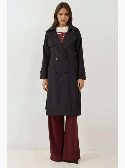 Trench coat comprido com cinto e manga comprida bdart - Kiabi Trench coat comprido com cinto e manga comprida bdart - Kiabi