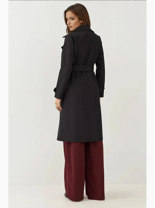 Trench coat comprido com cinto e manga comprida bdart - Kiabi Trench coat comprido com cinto e manga comprida bdart - Kiabi