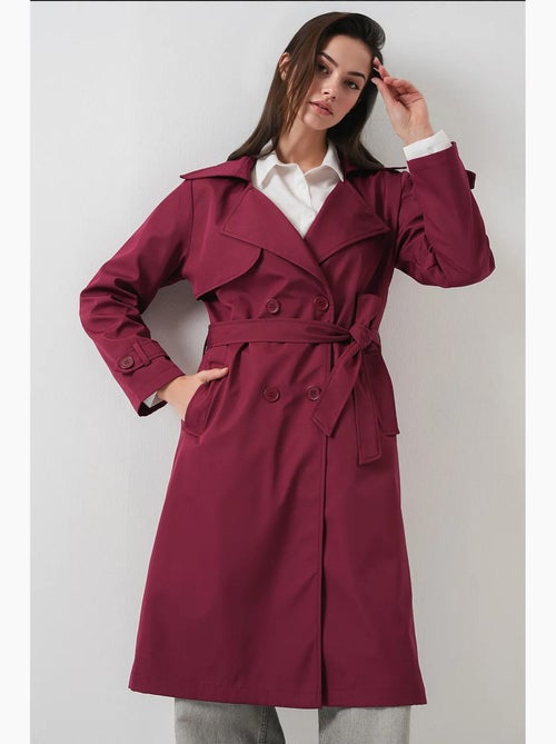Trench coat comprido com cinto e manga comprida bdart - Kiabi Trench coat comprido com cinto e manga comprida bdart - Kiabi