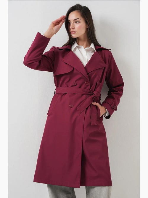 Trench coat comprido com cinto e manga comprida bdart - Kiabi Trench coat comprido com cinto e manga comprida bdart - Kiabi