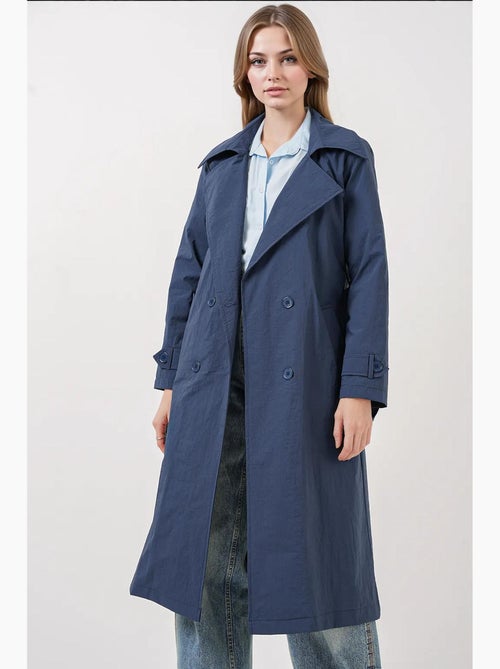Trench coat comprido de trespasse duplo com bolsos bdart - Kiabi